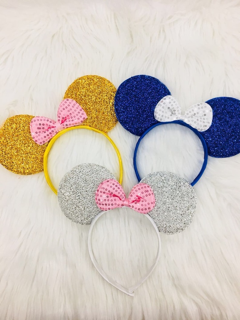 NEW Sparkly Minnie Mouse Ears Headband / Blue Minnie Ears / Etsy