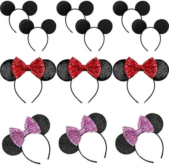 SALES-Set of 12 Boy Girl Adult Mouse Ears / Family Trip Birthday Headband / Bachelorette Party / Theme Party / One Size Fits All Headband