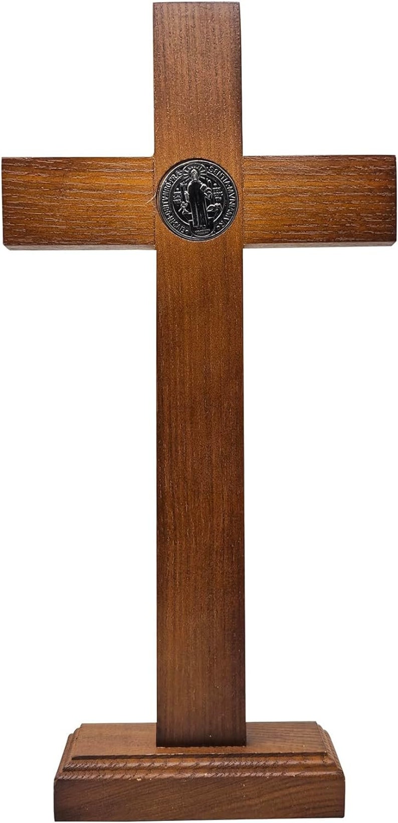 Crucifix Wall CrossSaint Benedict Metal Wall ArtCross Give Blessing Crucifix Gift for wall living room display choice 8x12x16 image 2