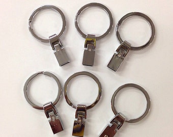 1 1/4 inch Key Fob Hardware with Key Ring Sets - Nickel Finish