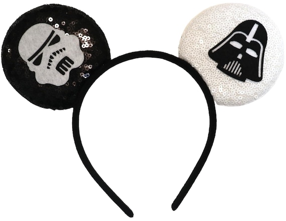 Boy Star Wars Ears, Men Disney Ears, Black Ears, Darth Vader Ears, Disneyland Mouse Ears , No Bow ears