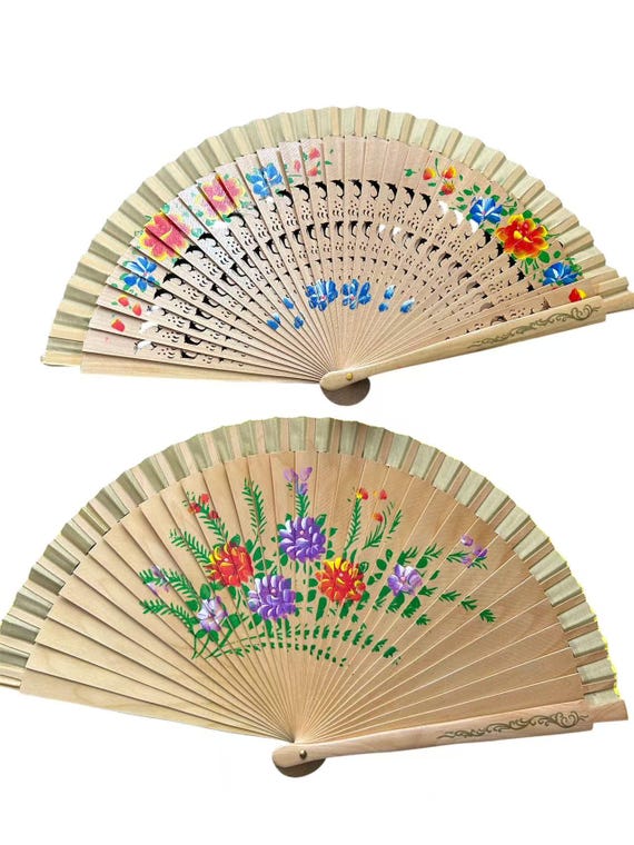 Brown Spanish wood fan/ Vintage inspired fan for vintage wedding party decor /Spanish wood fan/dancing fan/table setting /wall decoration/