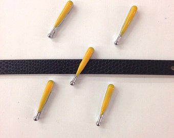 Set of 10pc Baseball/Softball Bat Slide Charm Fits 8mm Wristband for Jewelry / Crafting