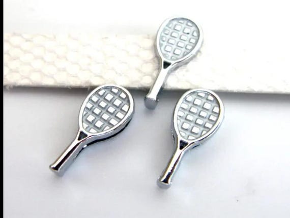 Set of 10pc Tennis Slide Charm Fits 8mm Wristband for Jewelry / Crafting