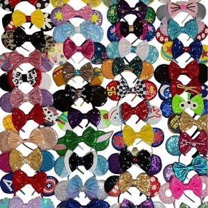 CLEARANCE! Set 3, 6, 12, 24 x Mickey Minnie Ears with 5 inches bow /mystery bags / Bundle Minnie ears / trip/bulk lot blind box headband