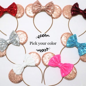 Rose Gold Mickey Mouse Ears / Rose Gold Minnie Ears / Silver Rose Gold / Rose Gold Headband / Pink Rose Gold / Mickey Ears / Disney Ears