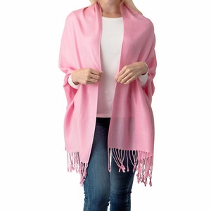 Light Pink Pashmina Scarf Shawl / Gift for her gift for mom l / Bridesmaid Shawl / Wedding Favor / Bridal Wrap / Wedding Shawl / Pink Shawl