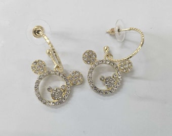 Pendientes súper lindos de Mickey Minnie Stud para mujer adolescente Joyería Mini Mouse Animal Pendientes de Disney /joyas/ Regalo de viaje de Disney / regalo de cumpleaños