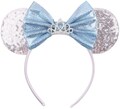 Cinderella Inspired Minnie Mouse Ears Headband, Blue Mickey Mouse Ears, Princess Ears, Cinderella Minnie Ears, Cinderella Mickey Mouse Ears