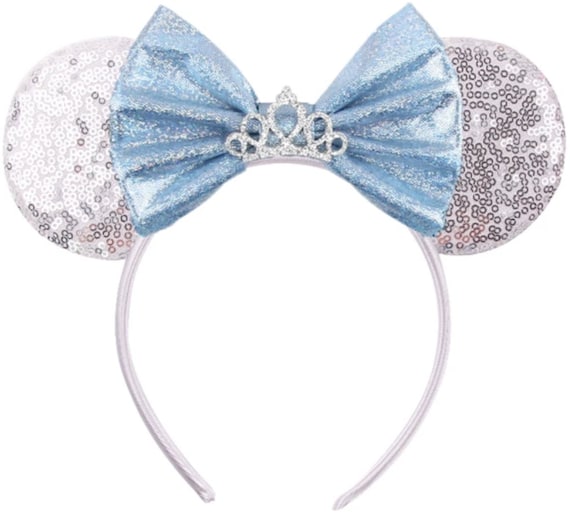Princess Inspired Minnie Mouse Ears Headband, Blue Mickey Mouse Ears, Princess Ears, Halloween cosplay ears ,castle queen