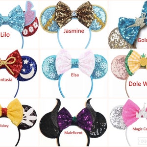 Oreilles de princesse, oreilles de Minnie, bandeau de princesse, oreilles de Mickey pour garçon, oreilles de Mickey cosplay, oreilles de souris pour Halloween, fête d'anniversaire Mickey Minnie image 9