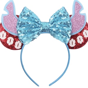 Hawaiian Inspired Minnie Mouse Ears Headband / blue flower Ears /Pink Minnie Ears / Aloha Ears / boy Mouse Ears/cosplay Halloween