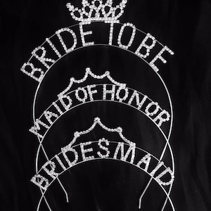 Bachelorette Party Metal Rhinestone &quot;Bride to Be&quot; &quot;Maid of Honor&quot; &quot;Bridesmaid&quot; Party Pop Up Wedding Headband Bridal Accessories/bridal gifts
