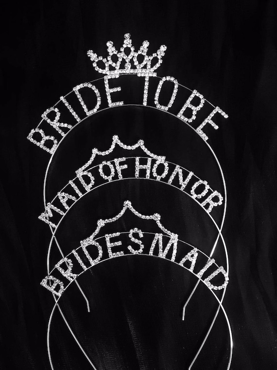 Bachelorette Party Metal Rhinestone "Bride to Be" "Maid of Honor" "Bridesmaid" Party Pop Up Wedding Headband Bridal Accessories/bridal gifts