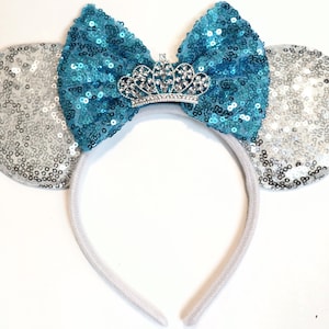 Princess Inspired Minnie Mouse Ears , Blue Mickey Mouse Ears, Princess Ears, bulk Minnie Ears, DIY Mickey Mouse Ears