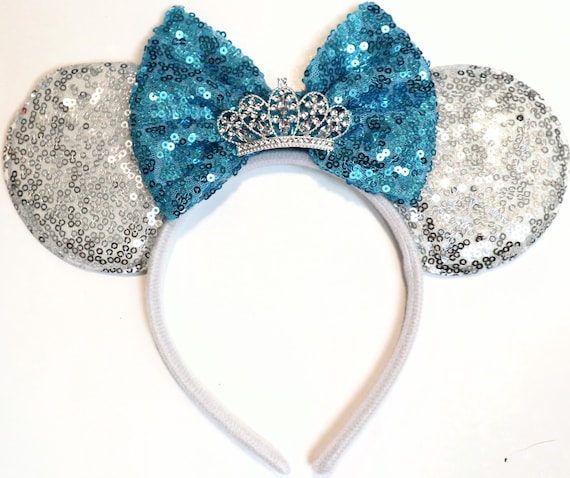 Cinderella Inspired Minnie Mouse Ears , Blue Mickey Mouse Ears, Princess Ears, Cinderella Minnie Ears, Cinderella Mickey Mouse Ears, Disney