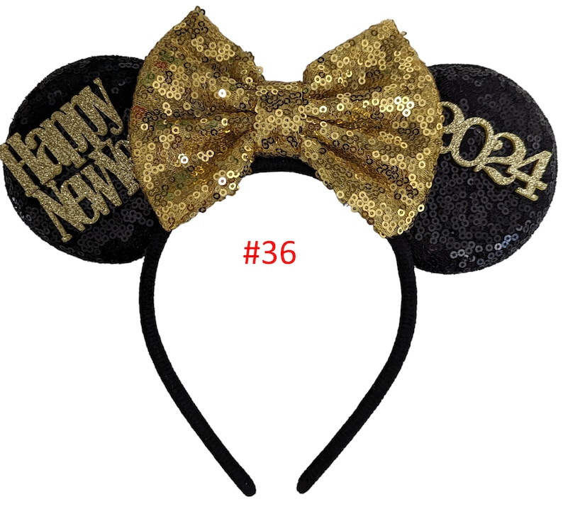 Christmas Mickey Ears, Peppermint candy ear headband, Mickey Ears, Christmas Minnie Ears, santa MickeyEars, Disney Ears, Red Sequin Ears, #36 - New Years 2024