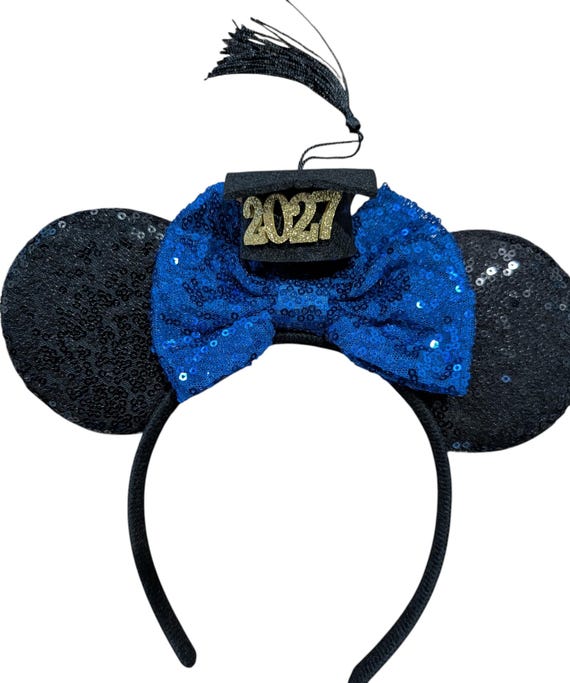 Graduation Mickey Minnie Ears / Boy man graduation Mouse ears - Grad Ears, Rose gold red Minnie Ears, 2027 Grad Mickey Ears,