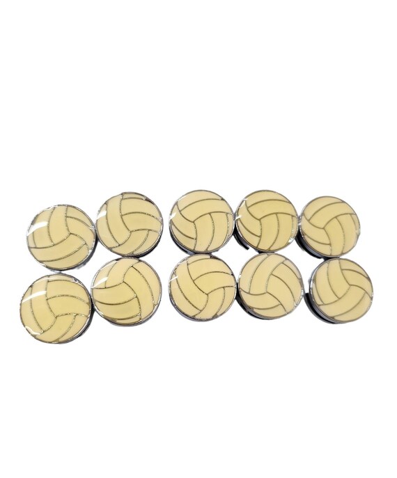 Set of 10pc Volleyball Slide Charm Fits 8mm Wristband for Jewelry / Crafting