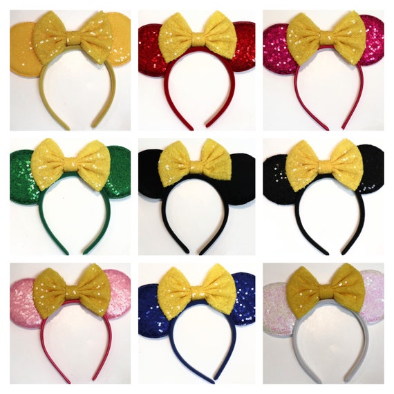 Yellow Minnie Mouse Ears, Yellow Disney Ears, Yellow Minnie Ears Headband, Yellow Minnie Ears, Yellow Mickey Ears, Yellow Disneyland Ears