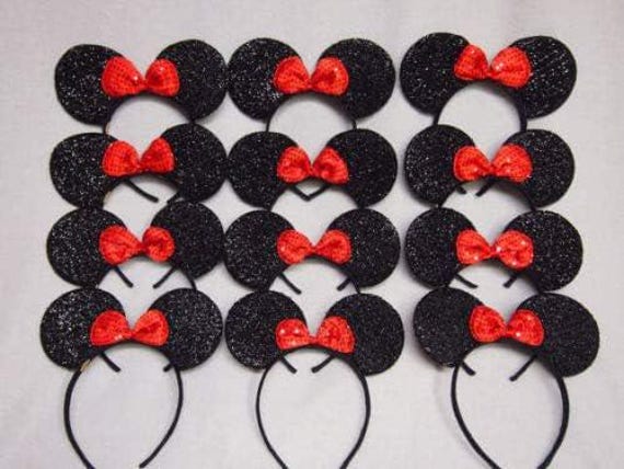 Set of 12 Sequin Mickey Minnie Ears /bulk Wholesale Mickey  display picture 3
