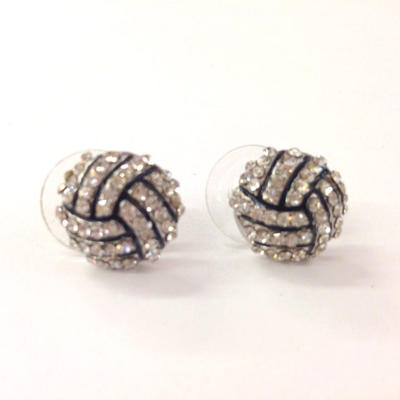 Rhinestone Volleyball Stud Earrings  / Gift for Sports Mom / Sports Team / Gift for Her / Volleyball Mom / Fashion Earring