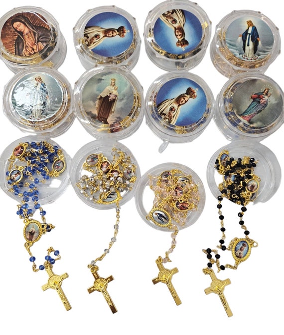 12 x  bulk assorted rosary necklace for baptism , wedding ,first communion/ religious favor Baptism, Wedding, Memorial, Religious Favor