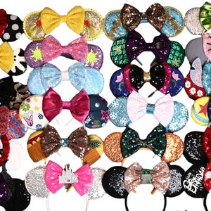 Princess Ears, Minnie Ears, Princess headband, Cosplay headband, Shiny Bows Mouse Ears Glitter Party Princess Decoration Cosplay Costume