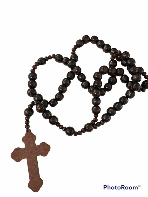 Set of 1/6/12 Giant Wood Rosary for Wall Decoration / Catholic / Regligious Gift / Baptism 30”, Memorial Religious Favor, First Communion