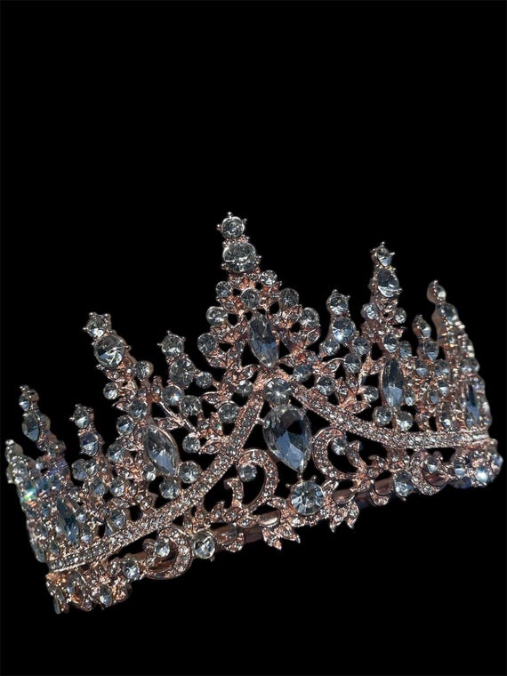 Silver gold rose gold Tiara and Crown for Women Crystal Queen Crown Rhinestone Tiara for Girl Bride Wedding Hair Accessories for bridal