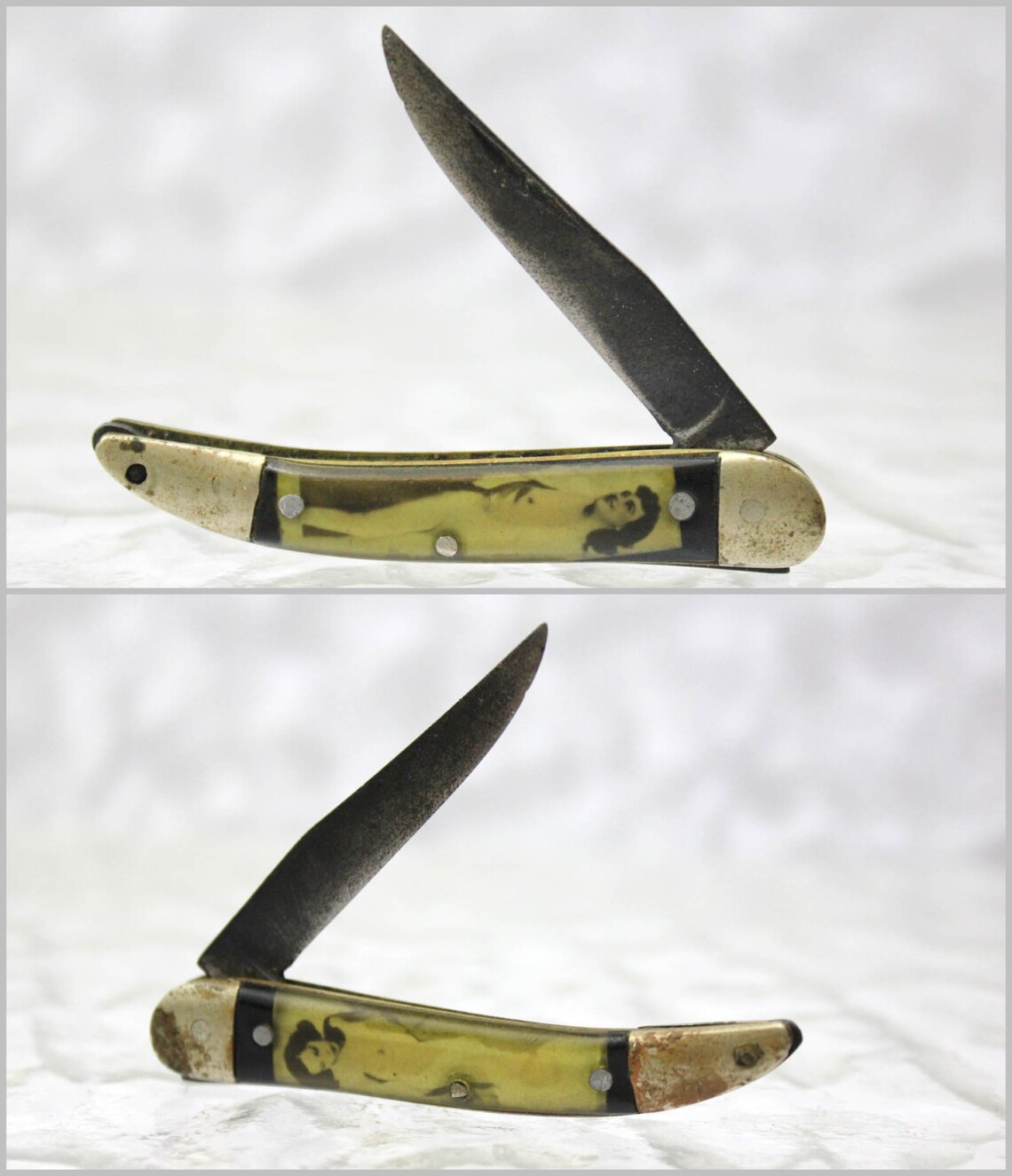 Vintage Nude Pin Up Pocket Knife Folding 1940s WWII Era Etsy