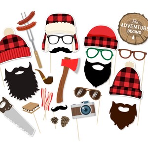 Lumberjack Photo Booth Props - Lumberjack Party Printables - Lumberjack Baby Shower Props - Party Supplies - Paul Bunyan Prop Rustic Photo