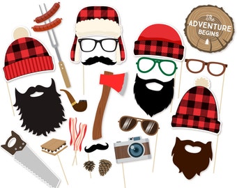 Lumberjack Printable Photo Booth Props - Lumberjack Photobooth Props - Rustic Photo Props - Paul Bunyan - Lumberjack Party Printable - Booth