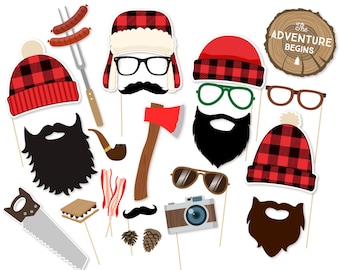 Lumberjack Party Printable - Lumberjack Photo Booth Props - Lumberjack Baby Shower Props - Party Supplies - Paul Bunyan Prop Rustic Photo