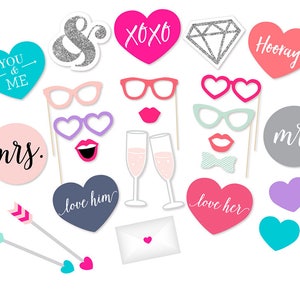 Bachelorette Photo Booth Props, Wedding Shower, Blush Props, Wedding Photobooth Props, Printable Photo Booth Props, Bachelorette Party Prop