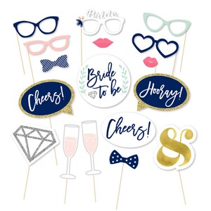 Marine vrijgezellenfeest decoraties Photo Booth Props - bruids Photo Booth Props, afdrukbare vrijgezellenfeest, vrijgezellenfeest, Marine goud roze