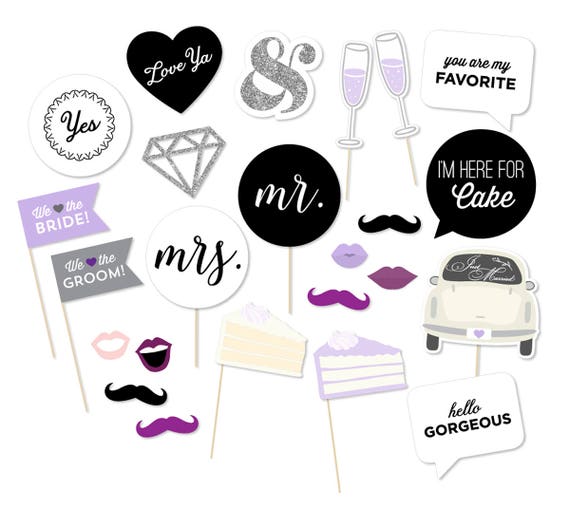 Printable Wedding Photo Booth Props Wedding Photobooth Props - Etsy