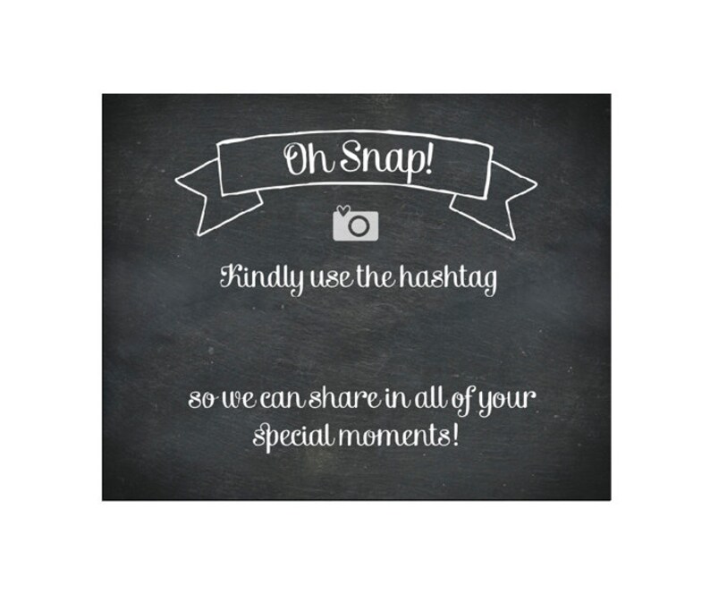 Wedding Hashtag Sign / Wedding Sign / Chalkboard Wedding Sign Etsy