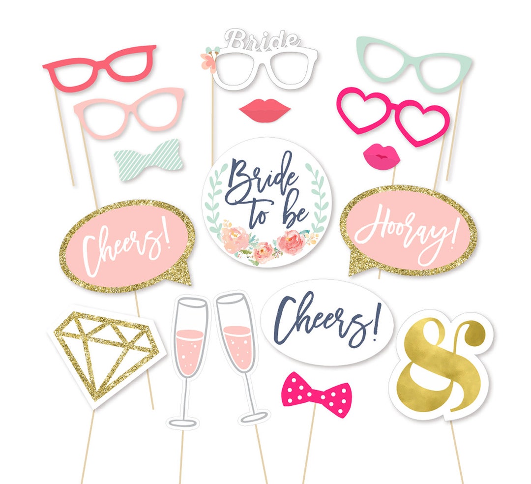 Bachelorette Party Photo Booth Props - Photo Props - Bach Bash - Bride