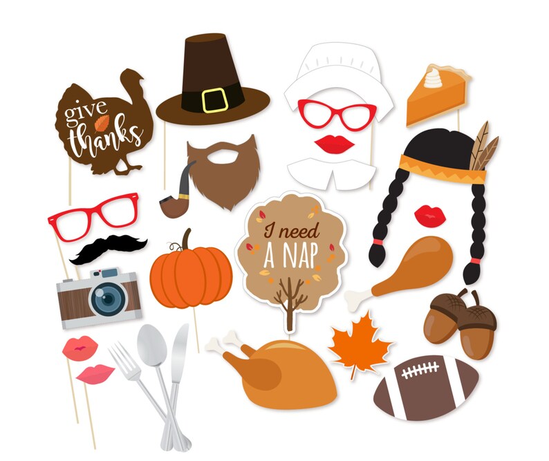 Printable Thanksgiving Photo Booth Props Instant Download Thanksgiving ...