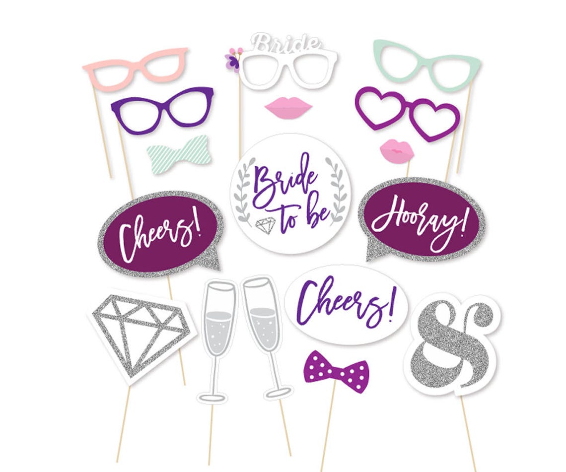 Bridal Shower Photo Booth Props, Bachelorette Party Photo Booth Props