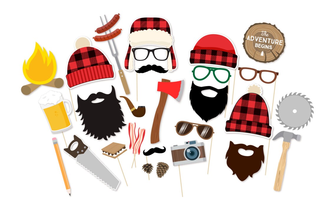 Lumberjack Party Printable - Lumberjack Photo Booth Props - Lumberjack ...