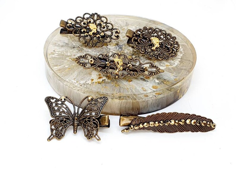 Boho Queen Jewellery Wedding Custom. Hippie Bronze Bobbypin Queen exclusive Hair Slide Nefertiti detail Natural Hair Accessory