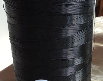 1 Huge Bulk Spool, Gudebrod SLICK CORD Black Polyester-reinforced Vinyl for Beading, Jewelry, Crafts. Low Stretch 1 mm dia 5000+ yards
