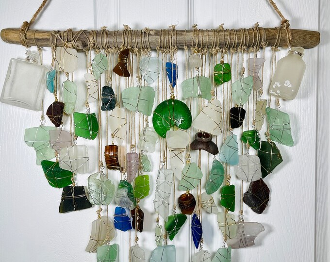 Sea Glass Suncatcher Bohemian Sun Catcher Beach Wedding Ecofriendly