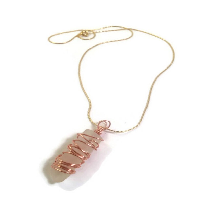 Sea Glass Pendant Wire Wrapped Pendant Lake Erie Beach Glass Etsy