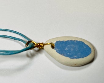 Beach Pottery Necklace, Sea Pottery Jewelry, Nautical Birthday, Eco Friendly,  Recycled Seaglass, Beach Wedding, Lake Erie, Boho Wedding