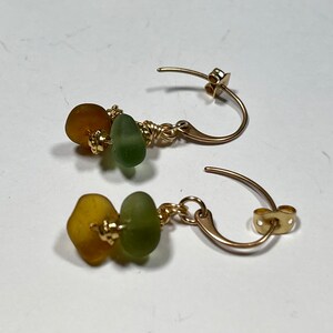 Beach Sea Glass, Dangle Earrings, Beach Wedding, Boho Wedding, Beach Earrings, Eco Friendly Earrings, Lake Erie, Ohio Buckeyes