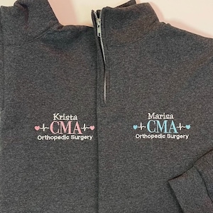 Gift For Medical Assistant, Physician Assistant, Doctor | Personalized Medical Jacket | Quarter Zip Sweatshirt For Women | Nurse Gift, CMA