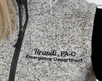 Gilet médical personnalisé pour femme, nom brodé, références, titre ou service, dames TP-4XL, 2 couleurs, idée cadeau de remise des diplômes, poches
